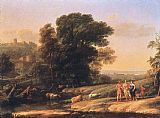 Claude Lorrain Wall Art - Landscape with Cephalus and Procris Reunited by Diana